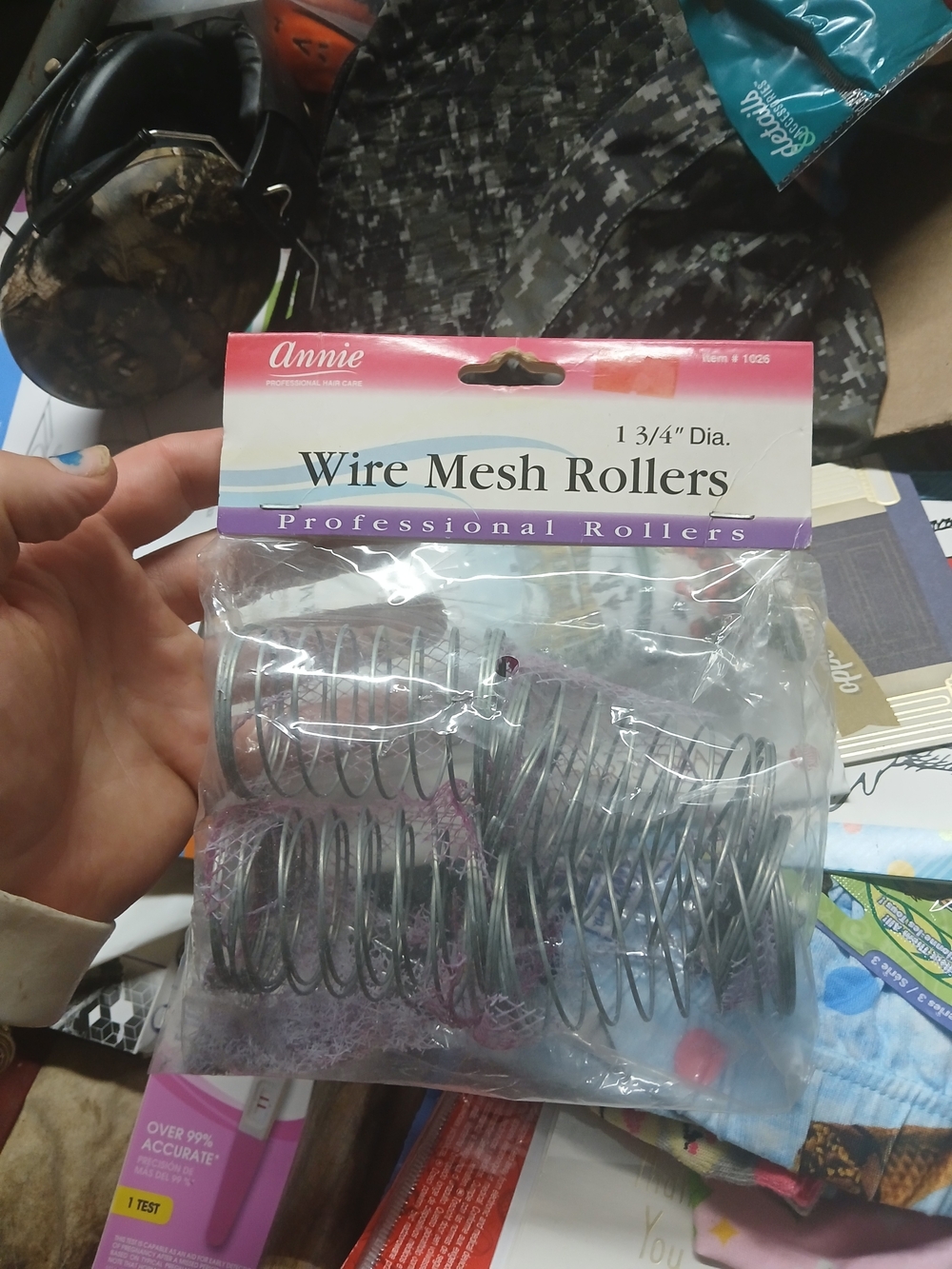 package of Annie wire mesh hair rollers with a 1 3/4-inch diameter